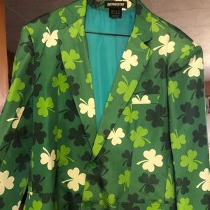 Men’s Large 42-40 Festive Shamrock Suit Jacket